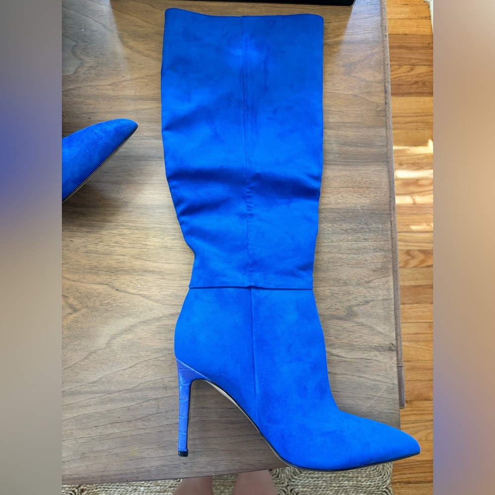 Nine West Blue Suede knee high boots size 8